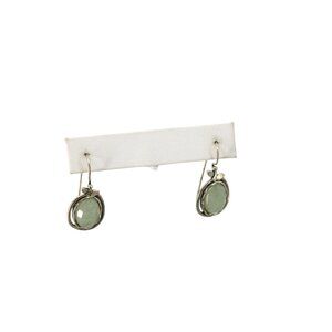 Bili Prehnite Sterling Silver Drop Dangle Earrings Pierced Vintage 94127